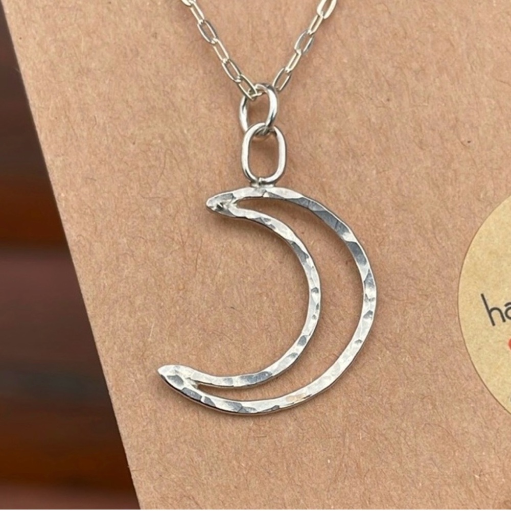 Handcrafted Sterling Silver Crescent Moon Necklace